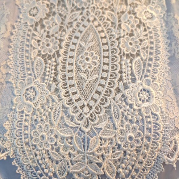 Scott McClintock Vintage NWT Size 6 Powder Blue Coquette Lace Pleat Skirt Dress - Picture 7 of 12